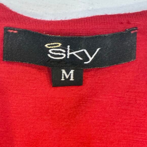 VTG Sky y2k medium women red leather belt babydoll cami whimsygoth USA romantic - Picture 3 of 8